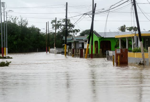 In Salinas, Puerto Rico, a flooded street is photographed after the passage of Hurricane Fiona.
via Getty Images