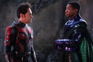 Scott Lang/Ant-Man (left) and Kang the Conqueror (right) are pictured in Ant-Man and the Wasp: Quantumania. (Marvel)