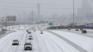Highway conditions in Dallas on Jan. 31, 2023.