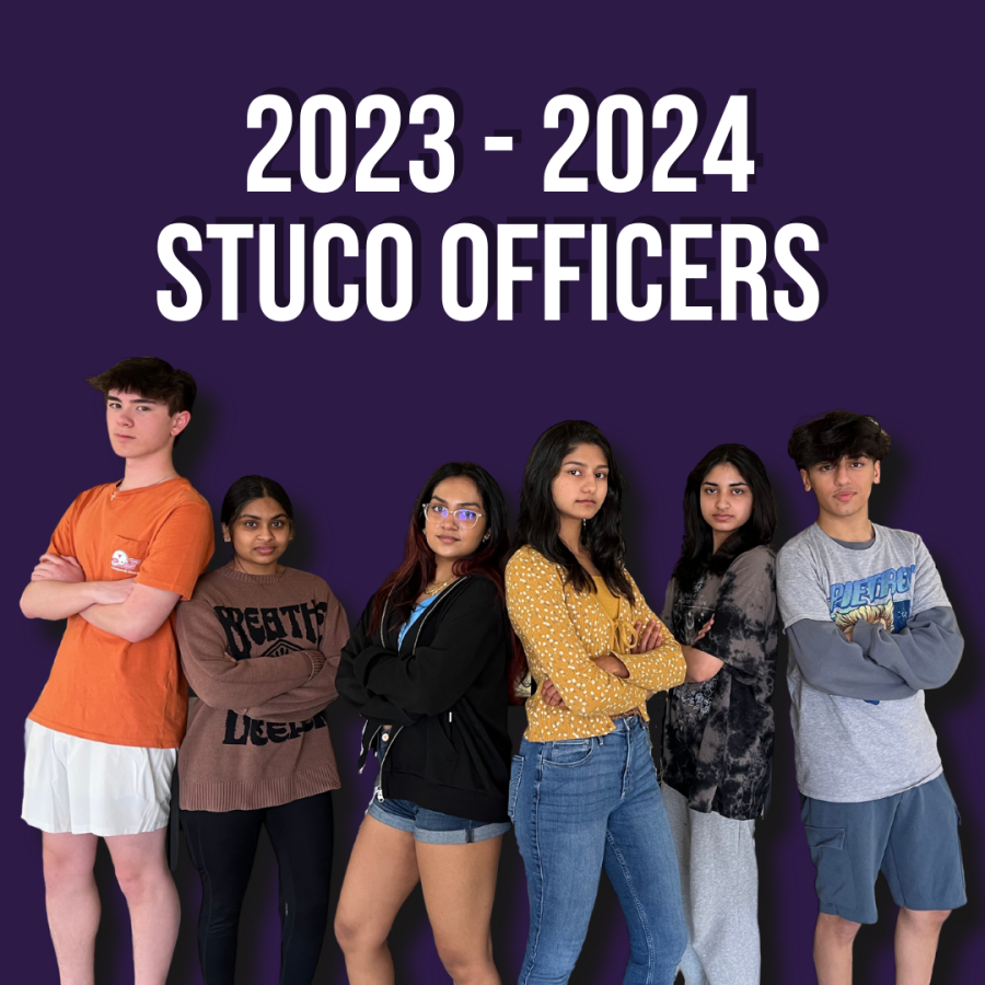 2023-2024 Student Council officers posing (Saisha Agarwal)