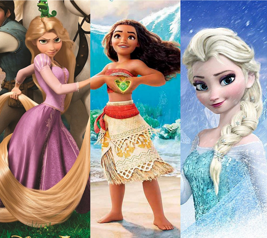 Animated films, “Rapunzel”,“Moana”, and “Frozen” feature a similar 3D art style. (Disney/Josh Spiegel)
