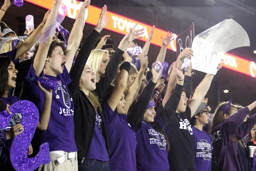 Student section cheers for our football team against Liberty. 