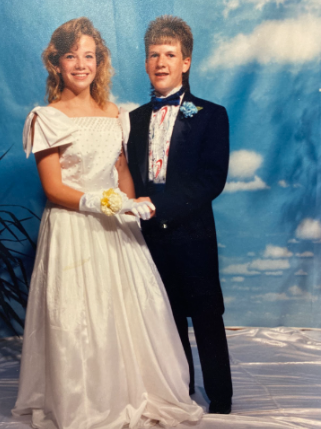 Mr. Cox was photographed with his date to prom in 1988.