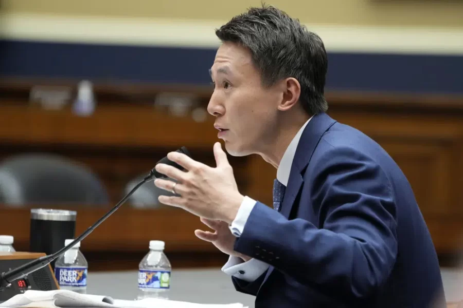 TikTok CEO Shou Zi Chew testifies before the U.S. Congress in Capitol Hill, Washington on Mar. 23, 2023. (Jacquelyn Martin/AP Photo)